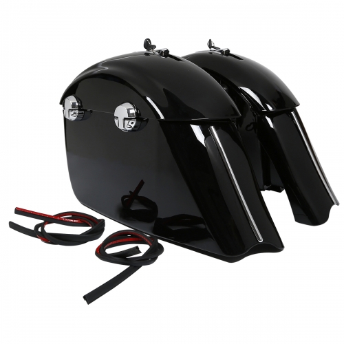 TCMT XF2906F18-03 Painted Black Saddle Bag W/ Electronic Latch Lid For Indian Chieftain Roadmaster