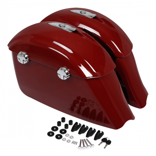 TCMT Red Saddle Bag Electronic Latch Lid For Indian Chieftain Springfield Dark Horse 2016-2018