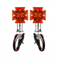 Chrome 10mm Bullet LED Turn Signal Light Fit For Harley Motorcycle Chopper