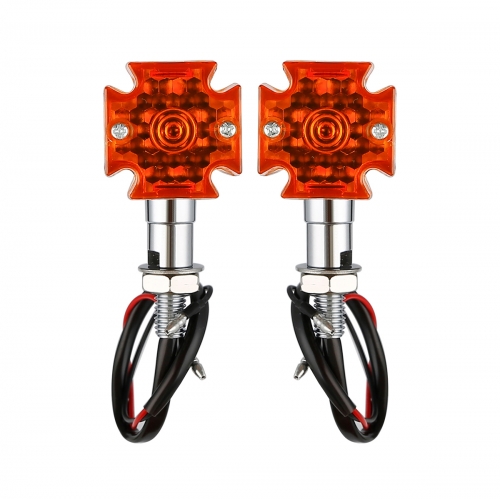 Chrome 10mm Bullet LED Turn Signal Light Fit For Harley Motorcycle Chopper