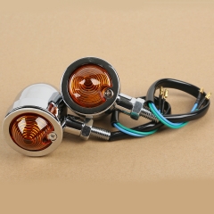 2x Chrome Turn Signal Indicator Light For Harley Chopper Bobber Custom Cruiser