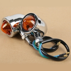 2x Chrome Turn Signal Indicator Light For Harley Chopper Bobber Custom Cruiser