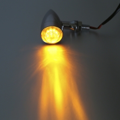 2XChrome Bullet LED Turn Signal fit For Harley Sportster Dyna Softail Bobber Chopper