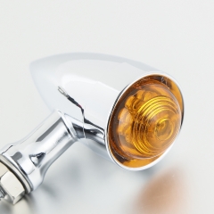 2XChrome Bullet LED Turn Signal fit For Harley Sportster Dyna Softail Bobber Chopper