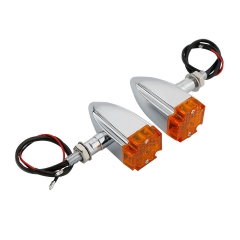 Chrome 10mm Bullet LED Turn Signal Light Fit For Harley Motorcycle Chopper