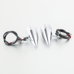 2XChrome Bullet LED Turn Signal fit For Harley Sportster Dyna Softail Bobber Chopper