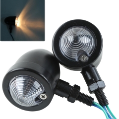 Black A Pair Turn signal Universal Fits For Harley cruiser chopper custom bobber
