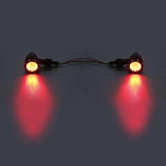 Black Bullet 10mm LED Integrated Light Turn Signal FIT For Harley Cruisers Choppers