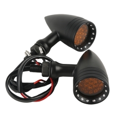 Amber Turn Signal Indicator Light Fit For Harley Chopper Bobber Cafe Racer Black