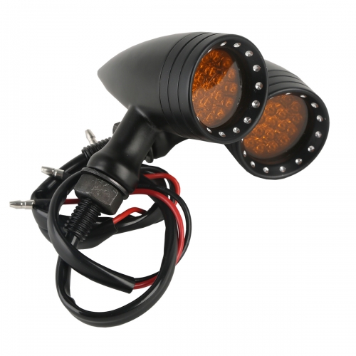 Amber Turn Signal Indicator Light Fit For Harley Chopper Bobber Cafe Racer Black