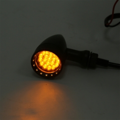 Amber Turn Signal Indicator Light Fit For Harley Chopper Bobber Cafe Racer Black