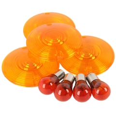 ABS Turn Signal Lens Bulbs FIT For Harley Touring FL Electra Tour Glide Road King