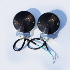 Chrome Smoke Flat Turn Signal Light FIT For Harley Touring Road King Glide 2001-2017