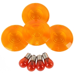 ABS Turn Signal Lens Bulbs FIT For Harley Touring FL Electra Tour Glide Road King