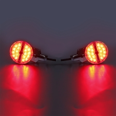 Rear LED Turn Signals Red Lens FIT For Harley FLSTC 99-17 Touring FLHR FLHTC 01-17