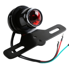 Red Lens License Plate Holder Tail Light Kit For Dirt Bike Chopper Cruiser New