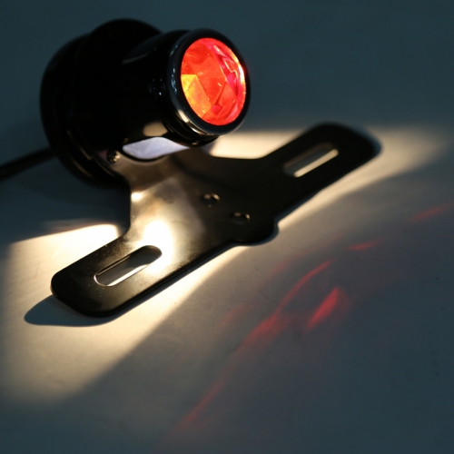 Red Lens License Plate Holder Tail Light Kit For Dirt Bike Chopper Cruiser New