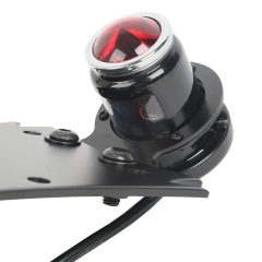 New Aluminum Side Mount Red Tail Light License Plate Bracket Cafe Racer Chopper