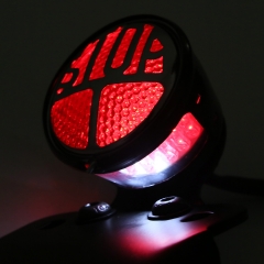 Aluminum Side Mount License Plate Red LED Tail Light FIT For Harley Choppers Motor
