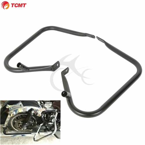 TCMT XF2906318-B Black Saddlebag Bags Steel Guard Bracket For Harley Touring Electra Glide 97-08