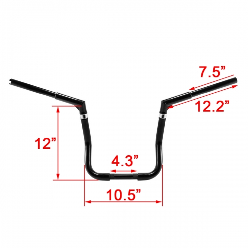 TCMT XF161041-B-12 12" Rise 1" Handlebar Fit For Harley Electra Street Glide FLHX FLHTCU 2014-2018