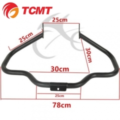 TCMT XF2906328-B Black Mustache Engine Guard With Rubber Pegs Fit For Harley FL SOFTAIL 00-17