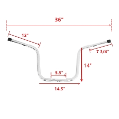 TCMT XF161007-E-14 Chrome Ape Hangers 1.25