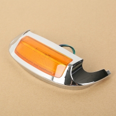 Motorcycle Chrome Front LED Fender Tip Amber Light FIT For Harley Road Glide 2016