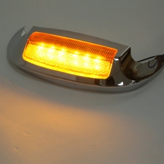 Motorcycle Chrome Front LED Fender Tip Amber Light FIT For Harley Road Glide 2016