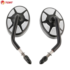 TCMT Billet CNC Rearview Mirrors 8mm Bolt For Harley Honda Kawasaki Suzuki Motorcycle XF2906G34