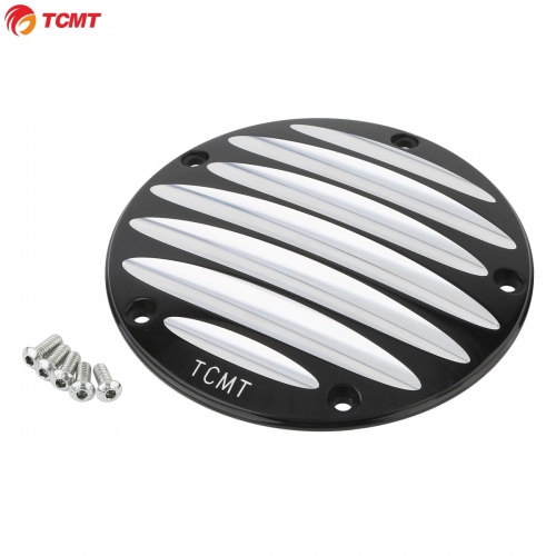 TCMT Black Derby Cover For Harley Twin Cam 1999-2016 Dyna Street Bob Super Glide XF2906G32