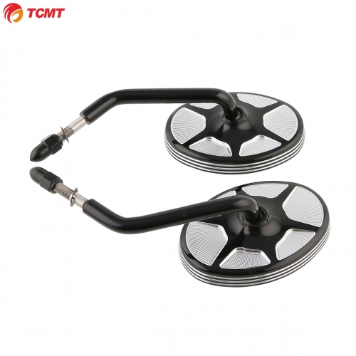 TCMT Billet CNC Rearview Mirrors 8mm Bolt For Harley Honda Kawasaki Suzuki Motorcycle XF2906G34