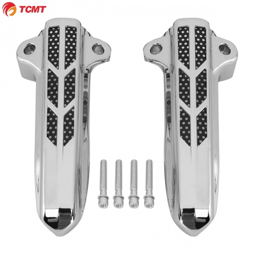 TCMT XF2906C186-E Chrome/Black Front Lower Fork Leg Covers FIt for Harley FLHR FLHTCU FLHX 14-18