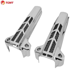 TCMT XF2906C186-E Chrome/Black Front Lower Fork Leg Covers FIt for Harley FLHR FLHTCU FLHX 14-18