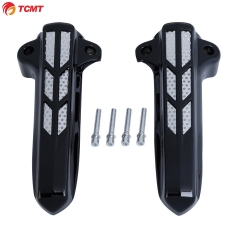 TCMT XF2906C186-B Chrome/Black Front Lower Fork Leg Covers FIt for Harley FLHR FLHTCU FLHX 14-18