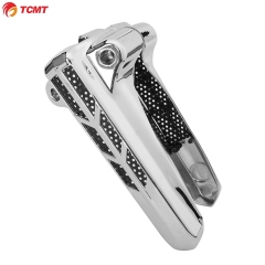 TCMT XF2906C186-E Chrome/Black Front Lower Fork Leg Covers FIt for Harley FLHR FLHTCU FLHX 14-18