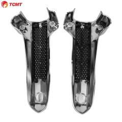 TCMT XF2906C186-E Chrome/Black Front Lower Fork Leg Covers FIt for Harley FLHR FLHTCU FLHX 14-18