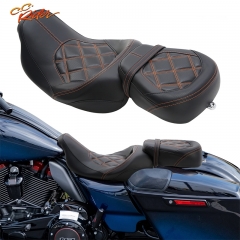 CC Rider XF2906SC231-02-BO Driver Passenger Pillion Seat Fit For Harley Touring 09-20 CVO Street Glide 2020