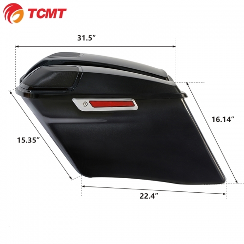 TCMT XF111564-XB ABS 4" CVO Stretched Saddlebags w/Lid For Harley Touring FLT FLHT FLHRC 14-2020