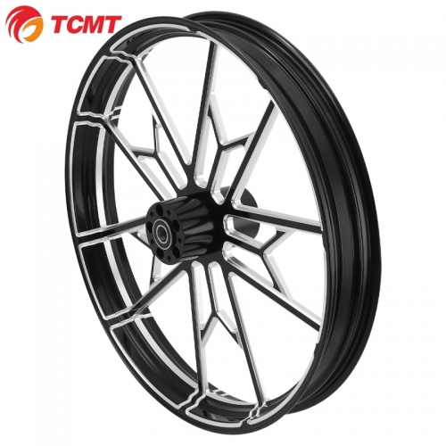 TCMT XF2906C270-A-26+C218 Black 26'' X 3.5'' Front Wheel Rim Hub For Harley Touring Dual Disc 2008-2020