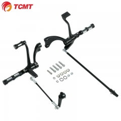 TCMT Gloss Black Forward Controls Pegs Levers Linkages For Harley XL 883 1200 2014-20