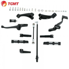 TCMT Gloss Black Forward Controls Pegs Levers Linkages For Harley XL 883 1200 2014-20