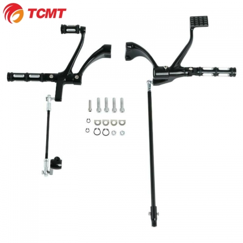 TCMT Gloss Black Forward Controls Pegs Levers Linkages For Harley XL 883 1200 2014-20
