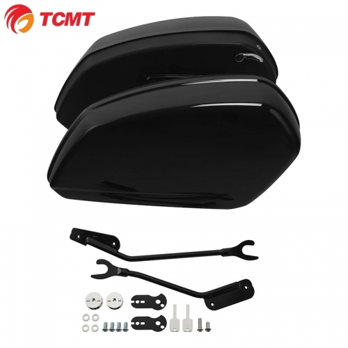 XF111590-GB Black Hard Saddlebags Saddle Bags Fit For Harley Softail Low Rider ST 2022-2024