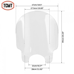 TCMT XF2906C48 Windscreen Shield For Harley Davidson Dyna Sportster XL Motorcycle 39mm Forks