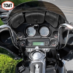 TCMT XF2906C15 Windshield Bag 3 Pouch Three Pocket Fairing Bag For Harley Touring FLHX 96-13